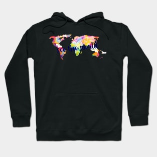 See the World Watercolor Map Hoodie